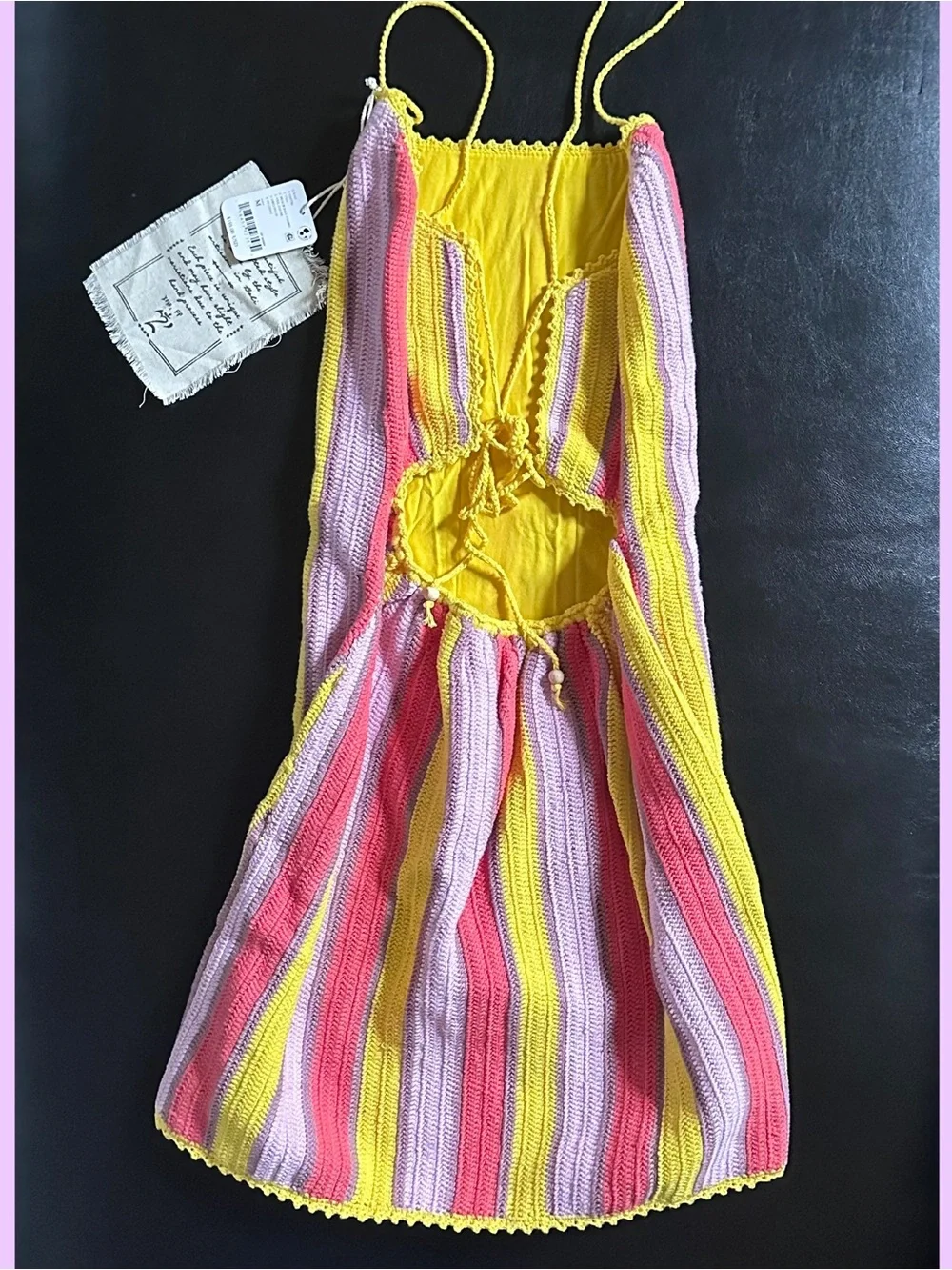 FREE PEOPLE Bali Crochet Popsicle Mini Dress (M) NWT